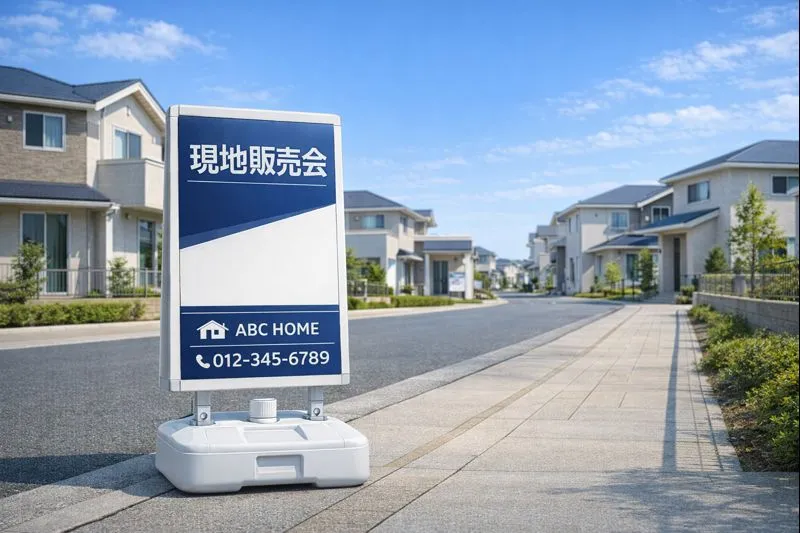 不動産広告　活用シーン　 スタンド看板